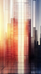 Obraz premium Abstract city skyline with warm, glowing light.