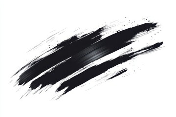 A dynamic black paint stroke on a white background, suggesting movement and creativity.