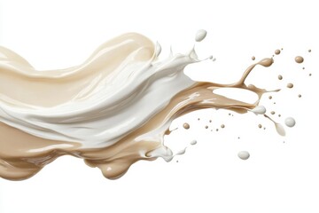 A dynamic splash of beige and white paint, showcasing fluid motion and texture.
