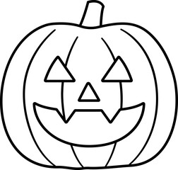 Halloween pumpkin outline vector.
Jack o lantern pumpkin for Halloween outline.