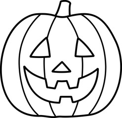 Halloween pumpkin outline vector.
Jack o lantern pumpkin for Halloween outline.