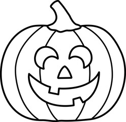 Halloween pumpkin outline vector.
Jack o lantern pumpkin for Halloween outline.