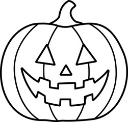 Halloween pumpkin outline vector.
Jack o lantern pumpkin for Halloween outline.