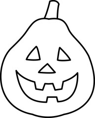 Halloween pumpkin outline vector.
Jack o lantern pumpkin for Halloween outline.