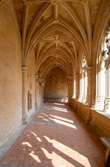 Obraz premium Cadouin Abbey is a former Cistercian abbey in Cadouin in the Dordogne department in the Nouvelle-Aquitaine region. The abbey is located in a valley near the Bois (forest) la Bessède.