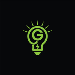 Abstract Electric Energy Bulb Symbol With Letter G