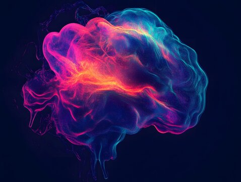 pulsating AI blob on a black background in super neon colors