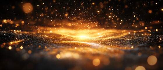 Fototapeta premium Elegant image with a reflective surface and gold dust