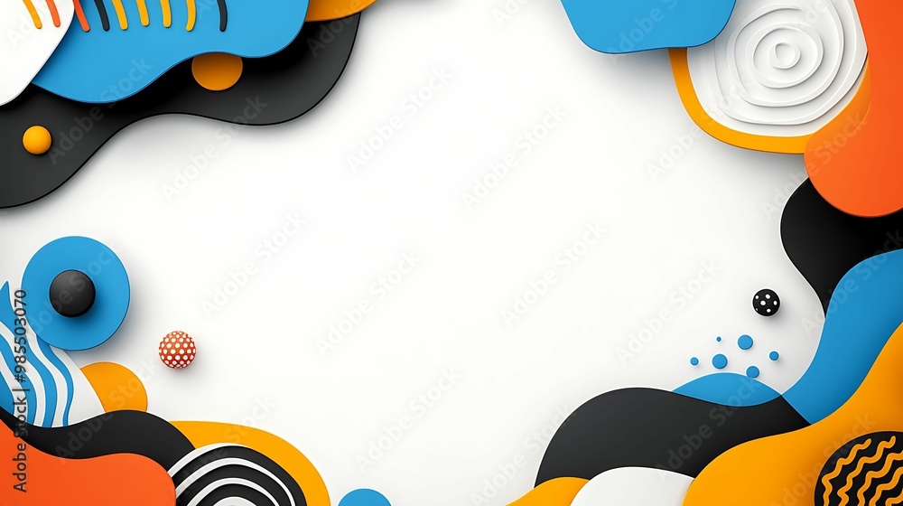 Aufkleber a vibrant abstract design featuring colorful shapes and patterns, creating a dynamic border around a