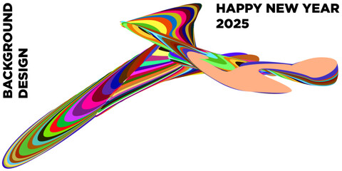 Abstract Background Colorful fluid 2025 Happy New Year