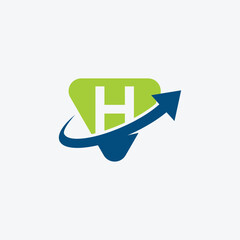 Modern Logo with Letter H and Upward Arrow Design, initial H logo design