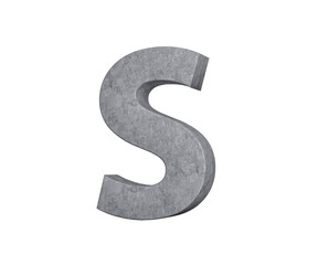 3d Concrete Capital Letter S Alphabet S Made Of Grey Concrete Stone White Background 3d Illustration
