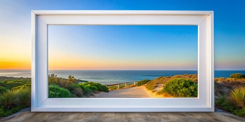 A sleek white border frame ideal for minimalist photography and graphic designs, enhancing visual appeal while