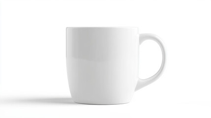 Obraz premium a white ceramic coffee mug on a pure white background.