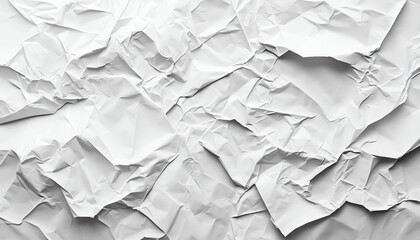 Obraz premium white crumpled and creased glued wrinkled paper poster texture background