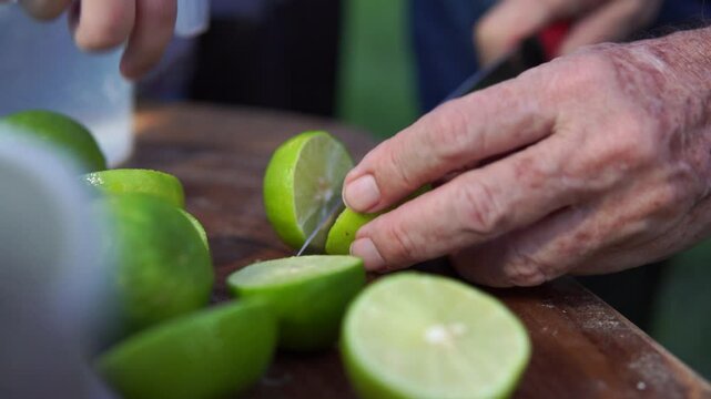 Ni&ntilde;o y su abuelo camino al cultivo de limones donde recolectan limones para hacer una limonada en familia.