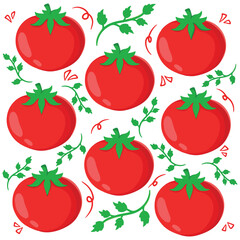 Tomatoes on a white background. Vector illustration for your design.