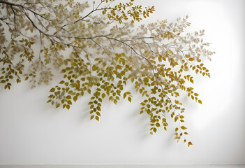 Obraz premium Captivating intricate silhouettes of abundant leaves create serene atmosphere, enhancing beauty of space with their delicate design and soft shadows