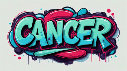 Fototapeta premium cancer graffiti lettering illustration design on plain white background