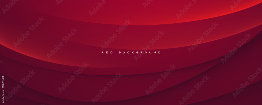 Poster abstract red background wavy shape texture design vector