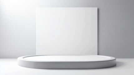 Fototapeta premium White podium with backdrop