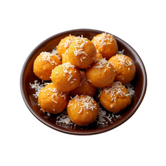 Laddu Indian dessert food isolated on a transparent background