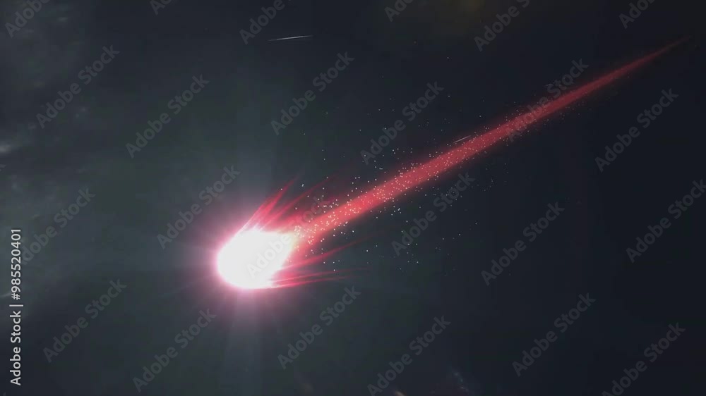 Canvas Prints a comet moving faster in outer space.