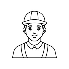 worker Illustration icon, logo design template and white 