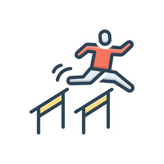 Color illustration icon for hurdle