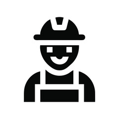 worker Illustration icon, logo design template and white 