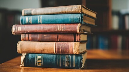 Stack of Books Representing Knowledge and Education in a Scholarly Setting