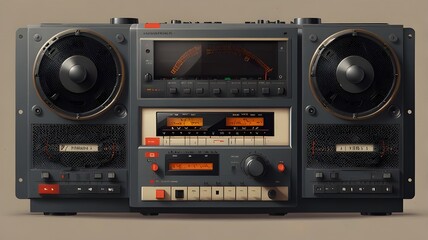 Fototapeta premium old radio cassette player