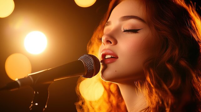 A singer belting out a powerful ballad, demonstrating vocal range and stage presence.