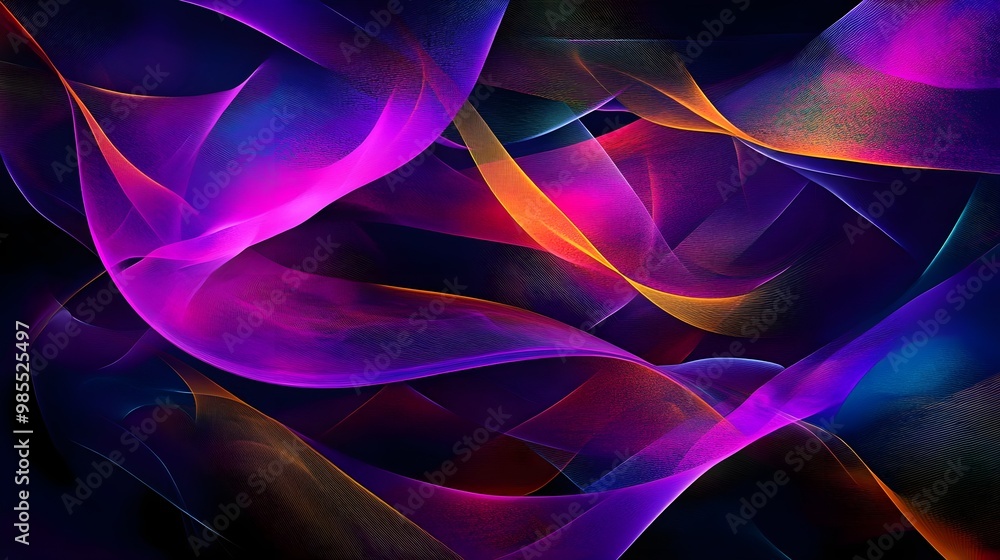 Poster abstract colorful flowing fabric design