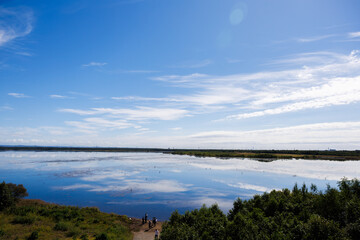 夏の苫小牧市の支笏湖