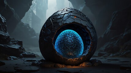 a sphere with a blue circle in the middle of it