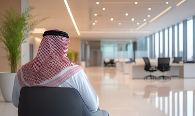 Administrative office jobs and professions, integrating work with technology and technology, the concept of managing and organizing business affairs through technical devices, a picture from the back.