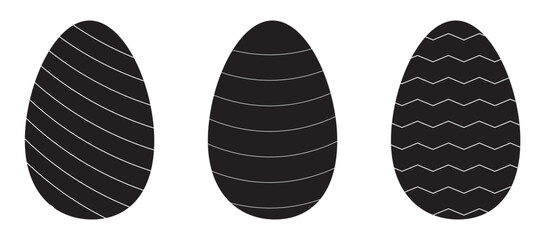 Easter egg. Ornament easter eggs set. Vector outline ornament sign. Easter icon isolated on white background.