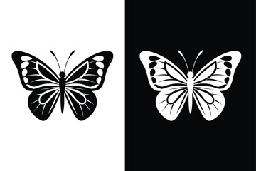 Modern Black Butterfly Collection. Minimalist Vector Silhouettes for Design