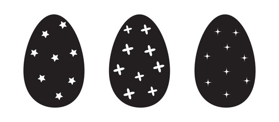 Easter egg. Ornament easter eggs set. Vector outline ornament sign. Easter icon isolated on white background.
