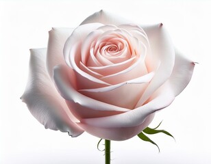 Pink rose close up, isolated on white