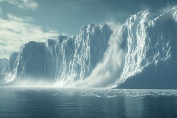 Fototapeta premium Melting Glacier Calving into Arctic Ocean