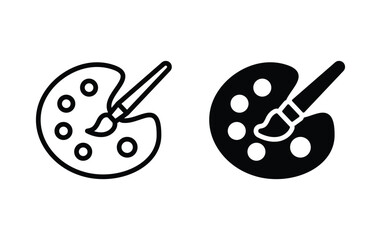 paint brush and Palette icon vector