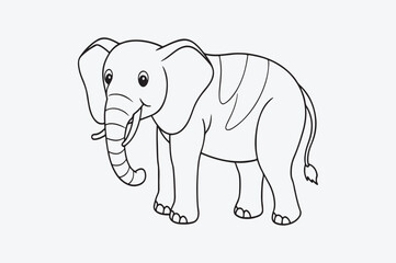 Obraz premium Black line art of ELEPHENT T for kids coloring book in white background