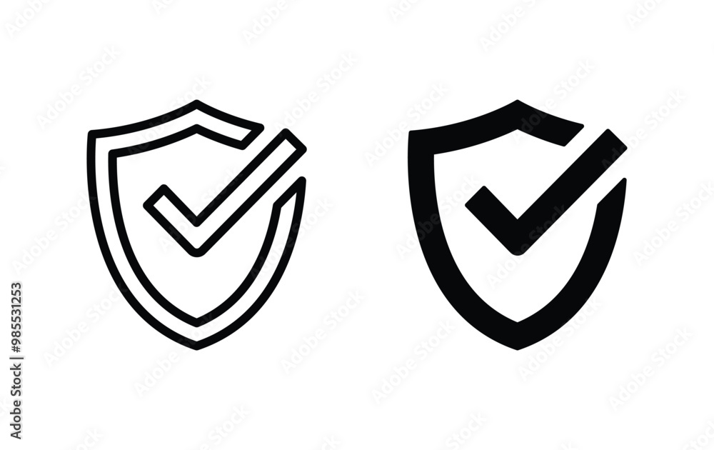 Poster shield with check mark icon vector
