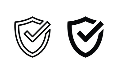 Shield with Check mark icon vector 