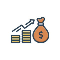 Color illustration icon for earnings