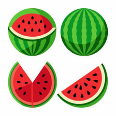 Watermelon Variety Showcase -Explore the Delicious World of Watermelon.A Colorful Collection of Watermelon Slices,A Set of Different Watermelon Slices,Watermelon Slices