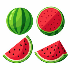 Watermelon Variety Showcase -Explore the Delicious World of Watermelon.A Colorful Collection of Watermelon Slices,A Set of Different Watermelon Slices,Watermelon Slices