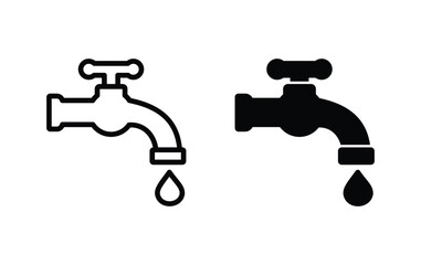 water droplets from faucets Icon Vector 